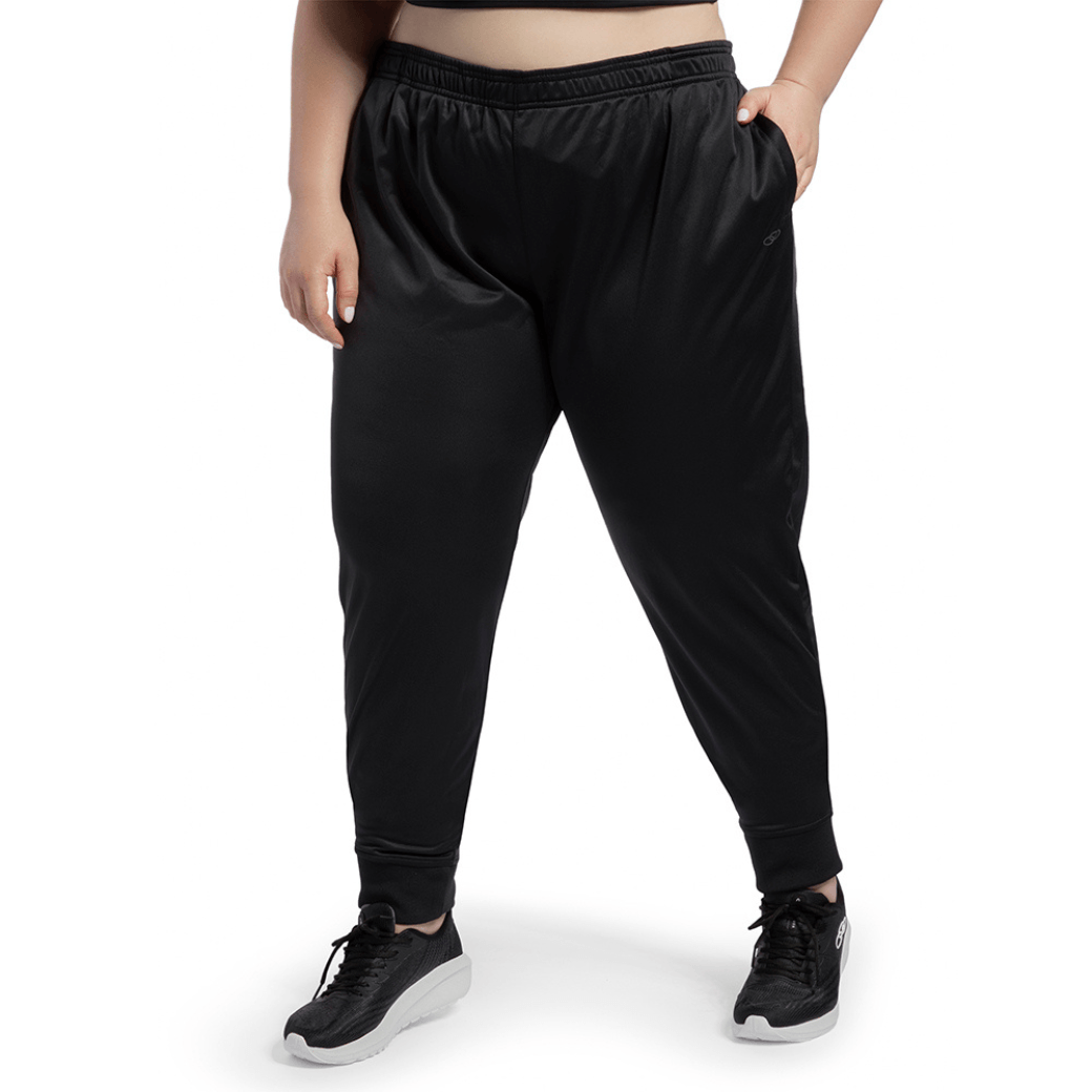 Vista traseira do Conjunto Agasalho feminino Olympikus Essential preto mostrando ajuste e conforto